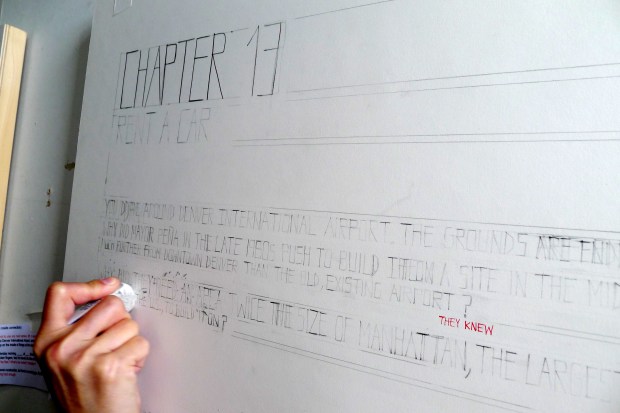 Artist Deb Sokolow at work in her Chicago studio.