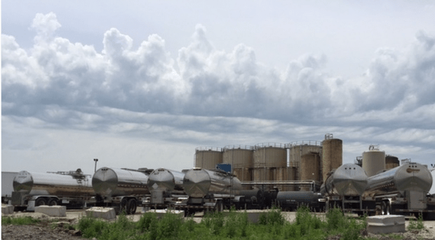 Agri-Fine Corp. produces a component of animal feed at its Southeast Side facility.  The state says odors from the factory are making people ill. (Photo by Robin Amer)